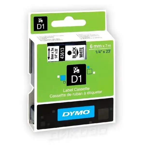 Оригинална лента — DYMO D1 43613, 6 mm × 7 m