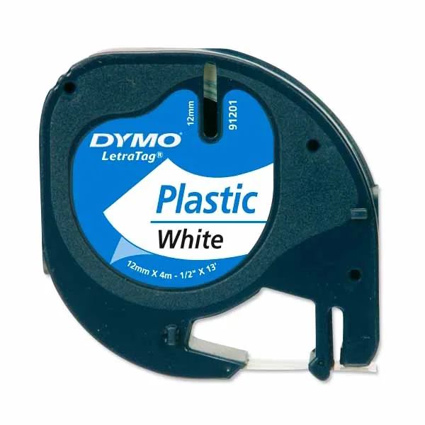 Съвместима касета за DYMO LetraTag 91201 Plastic, 12 mm × 4 m